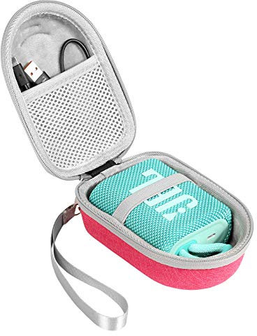 AONKE Voyage Stockage Porter Étui Housse pour JBL GO 3 - Enceinte Bluetooth Portable - Étanche (Pink)