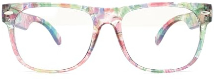 Floral Turquoise Anti UV Blue Light Computer Screen Blocking Glasses Boys Girls