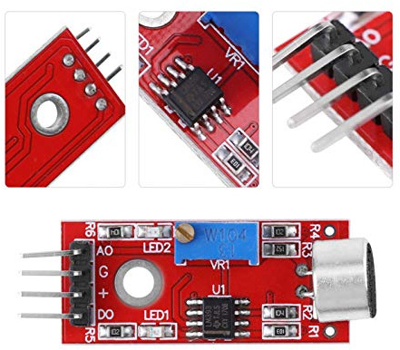 Hochempfindliches Mikrofon-Audioverstärkermodul, Ausgang 20 dB Verstärkung Rauscharm Gleichstrom 3,3 V / 5 V, Dieses Modul verwendet professionelle Mikrofonverstärkung Ic, Niedrig Ausgangsrauschen