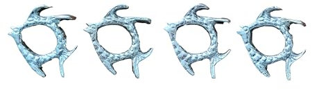 your castle 4er Set Serviettenhalter Serviettenringe Tiermotiv Fisch silberfarben stehend, 7x7x2 cm