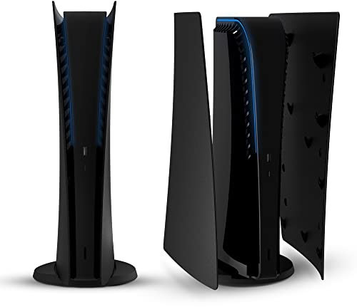 Q-View Black PlayStation 5 Faceplate Digital Edition - Quality Replacement Matte Black Shell - Premium PS5 Accessories Side Panel Black Cover Plate