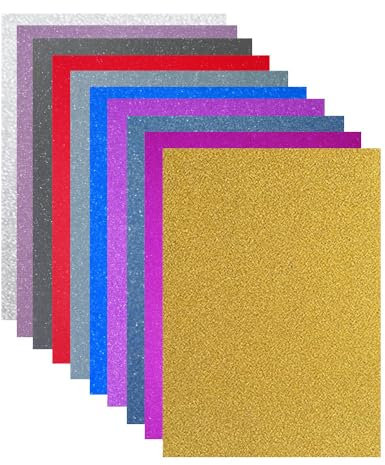 Baisunt Glitzer-Kartonpapier, Bastelpapier für Bastelprojekte, Scrapbooking, Geburtstag, Hochzeit, Party, Dekoration, 250 g/m², 20 Blatt, 20 Stück, nicht klebend