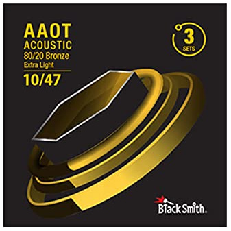 BlackSmith AAOT 80/20 corde in bronzo per chitarra acustica, 010-047 (3 PAK)