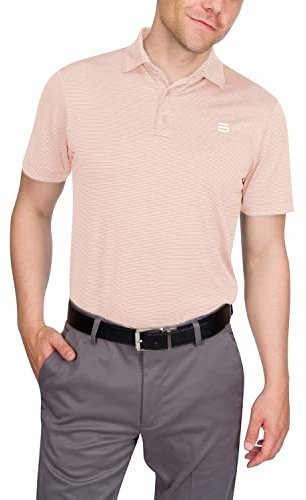 Three Sixty Six Golfshirts für Herren – Herren Quick Dry Collared Poloshirt – 4-Wege-Stretch & UPF 50, Creole Pink, X-Groß