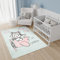 TAPISO Baby Teppich Kinderteppich Kurzflor Hellblau Grau Weiß Rosa Flugzeug Bär Wolken Kinderzimmer Modern 200 x 300 cm