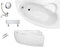 VBChome Badewanne 150x100 cm Acryl SET Schürze Siphon Wanne Ecke Eckbadewanne Weiß Design Modern Ablaufgarnitur Viega Simplex Wanne rechts Schürze Ablaufgarnitur Füße Griffe Kopfstütze