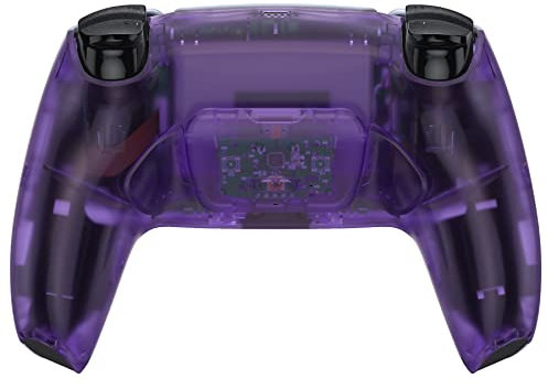 eXtremeRate Rise Remap Kit Programmable pour ps5 Manette BDM-010&020, Coque Arrière Redessinée avec 2 Palette pour ps5 Manette, Carte améliorée, Violet Transparent