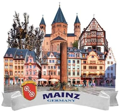 Mainz Stadtansicht Premium Magnet aus Poly Souvenir Germany