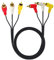 Traovien Cavo audio video RCA, cavo 3RCA – placcato oro 90 gradi angolo retto 3 RCA maschio a maschio, cavo splitter audio video 1,5 m (da M a M curva)