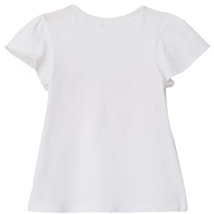 s.Oliver Mädchen 2130401 T-Shirt mit Pailletten, 0100_White, 116-122