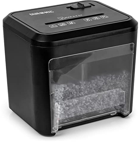 Duronic PS132 Destructeur de Documents 120W pour 3 Feuilles de Papier A4 Pliées Coupe croisée Réservoir de 3.5 L en conformité avec Le RGPD