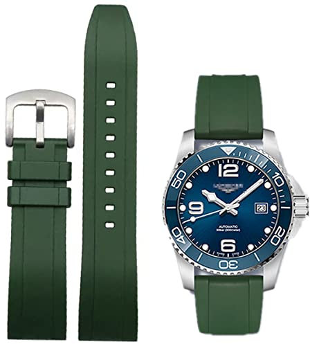 Niziruoup 20mm Uhrenarmbänder Fluorkautschuk FKM Uhrenarmband mit Schnellverschluss, Original FKM Kautschuk Armband Uhr Uhrenarmbänder Ersatzarmbänder für Herren und Damen, Gummi, Dunkelgrün