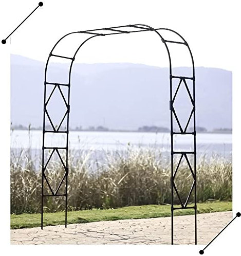 Rosenbogen Torbogen aus Metall stabil Rost Rankhilfe Rankbogen Gartenbogen Rankgitter Pergola für Kletterpflanzen Rosen wetterfest & freistehend Solide Basis 120/150/180/210 /280/300/320 cm Breite ( S