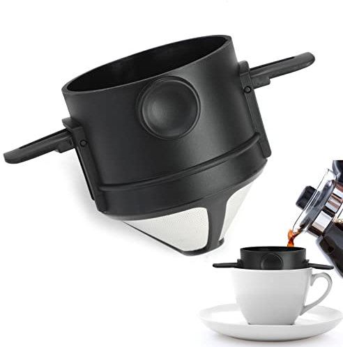 Filtro de café reutilizable para café, filtro de acero inoxidable, embudo plegable sin papel para hogar, oficina, viajes y campamento, solución de preparación de embudo portátil y ecológico