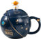 PIPITA Süße Astronauten-Tasse mit Deckel und Löffel, Kawaii-Becher, Neuheit Tasse für Kaffee, Tee und Milch, Tasse, Geschenk, Blau, 400 ml (Blau)