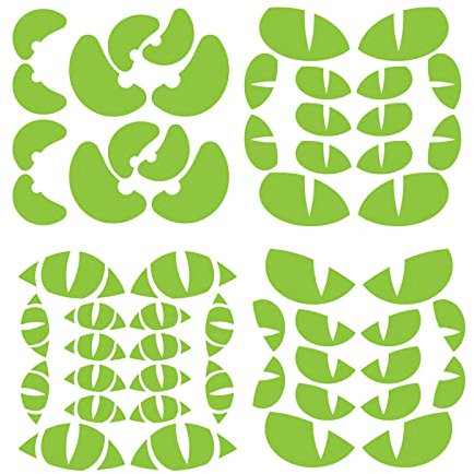 Leuchtendes Fledermausauge und Punkte Engelsaufkleber Leuchtende Wandaufkleber Wandaufkleber Heimdekoration Leuchtende Aufkleber Namensschilder Klett (green, One Size)
