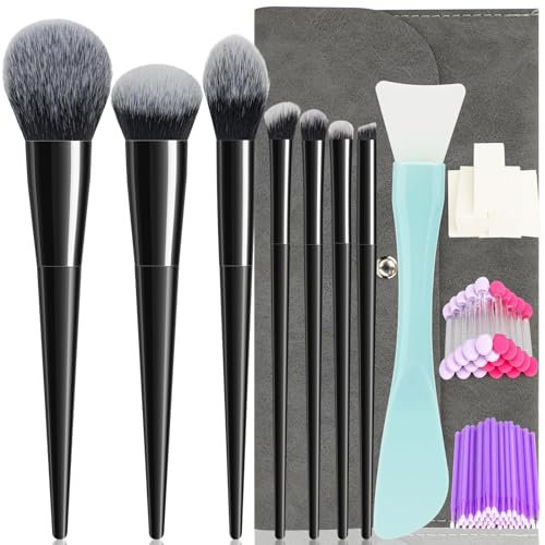 Make-up-Pinsel, 7-teilig, hochwertiges synthetisches Make-up-Pinsel-Set, Lidschatten, Foundation, Puder, Rouge, Silikon, Maskenpinsel-Set, Mischschwamm, Make-up-Tasche, professionelle Beauty-Werkzeuge