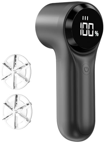 Buywoo Afeitadora de tela, removedor de pelusa eléctrico, afeitadora de pelusa recargable, desfuzzer de suéter para quitar pelusas, funciona con pilas, artículos esenciales para el hogar para ropa