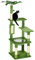PawHut 142cm Cat Tree Tower w/Scratching Post, Hammock, Ball, Platforms, Green