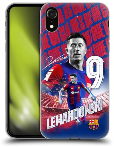 Head Case Designs Licenciado Oficialmente FC Barcelona Robert Lewandowski 2023/24 Primer Equipo Caso Funda de Gel Suave Compatible con Apple iPhone XR