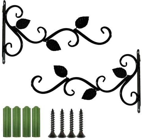 AINIUNIU Ganchos de Pared para Plantas, 2 Piezas Soportes Colgantes para Plantas para Comedero de Pájaros, Adecuada Linternas, Cestas Colgantes, Jaulas de Pájaros, Jardín Exterior