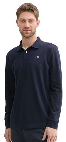 Tom Tailor Herren Longsleeve Basic Piqué Poloshirt