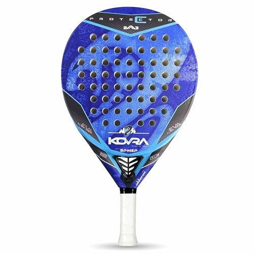 Akkeron Kovra - Pala de Padel - Modelo Protector 23 - Carbono 100% - EVA - Forma Redonda - Barniz Rugoso - Control - 350/365g - (Especial Epicondilitis),