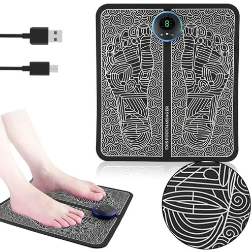 Kikuo EMS Fussmassagegerät Elektrisches Tragbares Fußmassagegerät USB-Aufladung Bieten Sie Längere zur Durchblutungs und Muskelschmerzlinderung