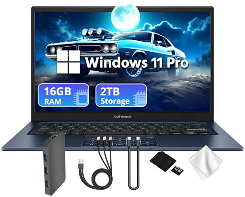 ASUS VivoBook 15.6 Touchscreen FHD Laptop, 12th Gen Intel Core i7-1255U, 40GB RAM, 2TB PCIe SSD, Intel Iris Xe Graphics, Backlit Keyboard, WiFi 6, Windows 11 Pro, Quiet Blue, 32GB Hotface USB Card