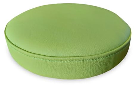 Grünes Echtleder Barhocker Ersatzsitz mit 15mm Sperrholz Sitzkissen Lederkissen Rund Sitzpolster fur Barstuhl Barhocker Echt Leder Polster Kissen Sitzauflage Auflage (Durchmesser ø 36 cm)