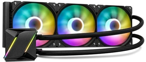 DARKROCK Enfriador líquido para CPU D360 con radiador de 360 mm, luces RGB direccionables, bomba de cobre puro y soportes AMD, AM5/AM4, Intel LGA 1851/1700/1200, color negro