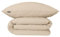 Schiesser Bettwäscheset Laura - Baumwoll Seersucker - 2-teilig - 135 x 200 cm - Helltaupe