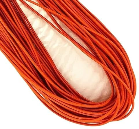 Cuerda elástica,cuerda elástica, 2 mm naranja de alta elasticidad vendaje elástico redondo cuerda elástica redonda banda de goma línea elástica accesorios de costura DIY 5-20 metros-naranja, 2 mm, 20