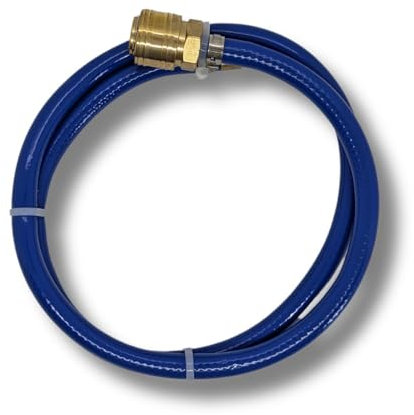 Lumonic 1m Druckluftschlauch mit Schnellkupplung I 6mm I fertig konfektioniert I flexibel, abriebfest und gewebeverstärkt I PVC Druckluftverlängerung I Dose & Stecker