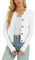 Donna Bolero Uncinetto Maniche Lunghe Chiusura a Bottoni Cardigan Elegante per Primavera Autunno-Bianco/L