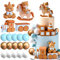Roaring Good Time Teddybär Kuchen Dekoration Teddybär Tortendeko Taufe Junge Tortendekoration Junge 1 Jahr Blau Tortendeko für Hochzeit Babyshower Geburtstag Party