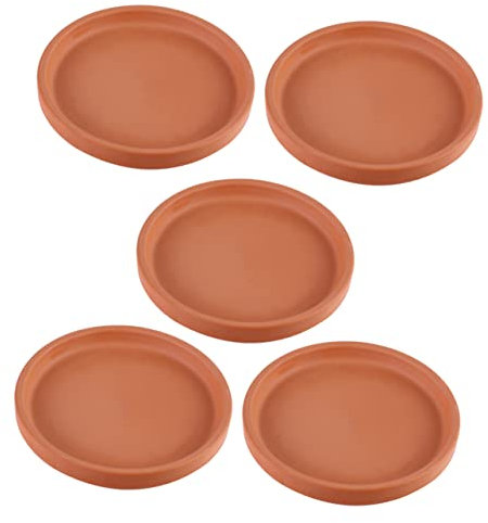 CIYODO 5pièces Plateaux De Terre Cuite Soucoupes Étanches pour Pots De Support De Plantes pour Maison Et Bureau
