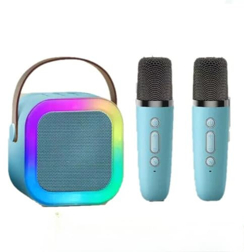 Llzzy Karaoke Machines for Kids,Portable Karaoke Machines with Voice Changing Effects Microphone Bluetooth Speaker For Girls and Boys Birthday Gifts (Blue 1 to 2)