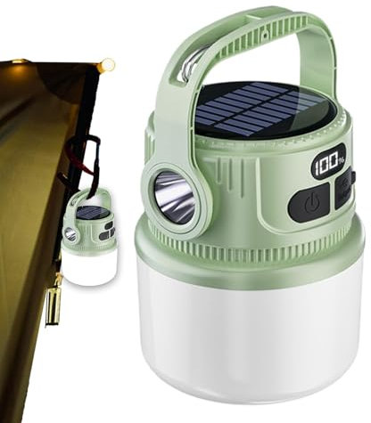 Lanterne solaire de camping, lanterne de camping LED rechargeable, Lampe de poche de camping portable à LED, Lampe solaire légère pour tente, fournitures d'extérieur pour la randonnée