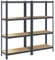 vidaXL 4-layer adjustable storage shelves - steel & engineered wood, anthracite finish, 80x40x156 cm, heavy-duty garage/warehouse racks