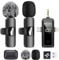 HMKCH Micro Cravate sans Fil pour iPhone, Téléphone Android, Appareil Photo, PC, Microphone à Revers sans Fil 4 en 1 avec indicateur de Niveau de Batterie pour Enregistrement vidéo, TikTok, Vlog