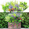 YUGYUM Artificial Plants Flowers Outdoor UV Resistant, 14 Bundles Faux Greenery Leaves Boxwood, Plastic Fake Shrub Bushes for Garden Porch Planter Indoor Summer Decoration
