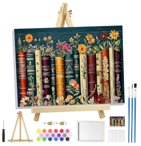 MOGTAA Livre Peinture Numero Enfant Adulte avec Cadre, Paysage Peinture par Numero Adulte avec Chevalet, DIY Numéro d'Art Kits, Loisirs Créatifs Adultes, pour décoration d'intérieur, 20x30cm