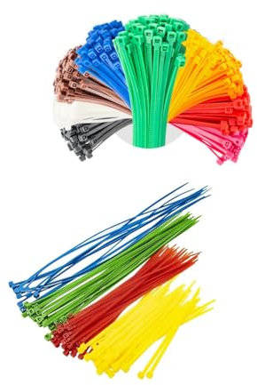 Fascette colorate in 4 misure multicolore, 100 pezzi colori assortiti fascette autobloccanti per cavi nere, rosse, gialle, blu, verdi per ghirlande decorative in rete, per esterni e casa
