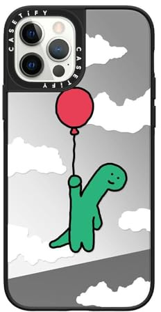 CASETiFY Mirror iPhone 12 Pro Hülle [Reflektierend/1,5 m Fallschutz/Kompatibel mit Magsafe] - Ich verlasse diesen Planeten - Silber auf Schwarz