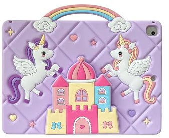 CasurvivePro Funda compatible con Honor Pad X9a 2025 de 11.5 pulgadas para niños, regalos de castillo de unicornio para niñas, juguetes con soporte de asa y correa para el hombro