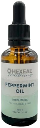 Hexeal Peppermint Oil 50ml – 50ml Bottle of 100% Pure and Natural Peppermint Oil – Essential Oil for Diffusers, Massage & Home Fragrance