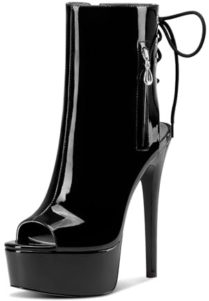 Castamere Donna Spillo Alto High Tacco Heel Aperte sulla Punta Piattaforma Estate Stivaletti Lacci Ballo Feste Stivali 15 CM Heels