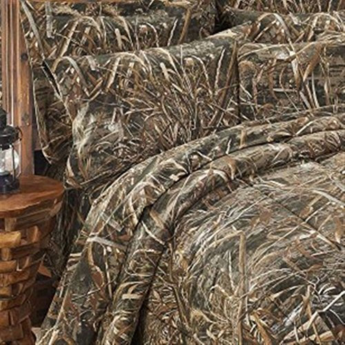 VISI-ONE Realtree Max-5 Full Camo 4-teiliges Bettlaken-Set, leicht, kühlend, knitterfreie Mikrofaser, 38,1 cm tief, Unisex, rustikaler Western-Stil, Bauernhaus-Stil für Zuhause, Wohnmobile und Camping