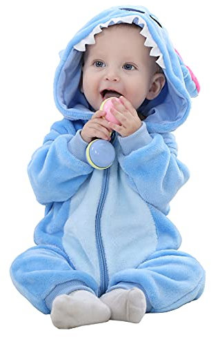 Unisex Baby Romper Cute Warm Hase Stich Tier Lange Ärmel Reißverschluss Verdickte Fleece Herbst-Winter Kinderkleidung (100 cm (18-24 Monate), Stich)